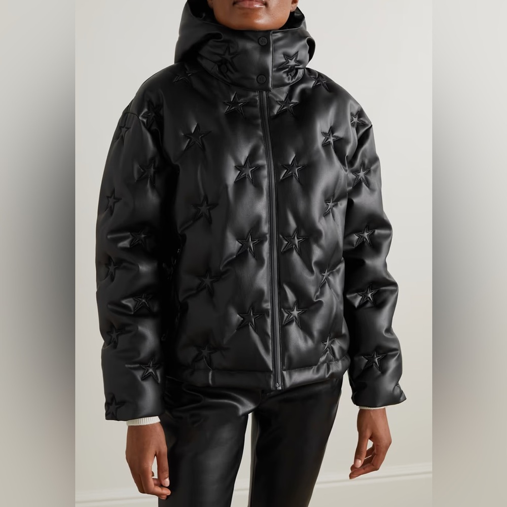 Perfect Moment Supernova duvet hooded quilted faux leather down ski jacket - Lg